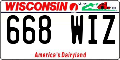 WI license plate 668WIZ