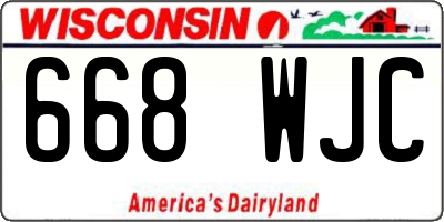 WI license plate 668WJC