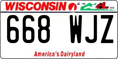 WI license plate 668WJZ