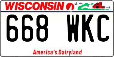 WI license plate 668WKC