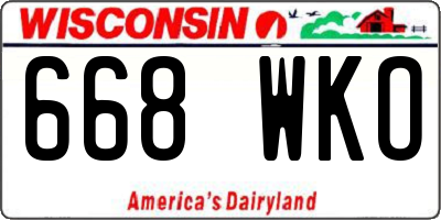 WI license plate 668WKO
