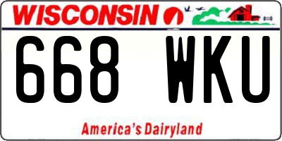 WI license plate 668WKU