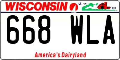 WI license plate 668WLA