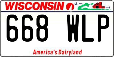 WI license plate 668WLP