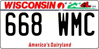 WI license plate 668WMC