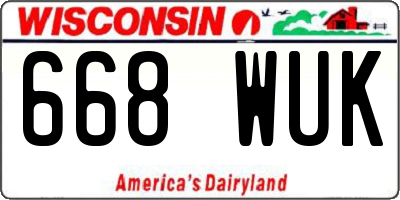 WI license plate 668WUK