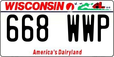 WI license plate 668WWP