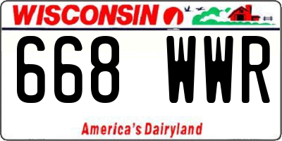 WI license plate 668WWR