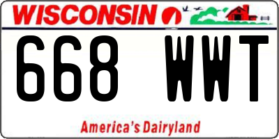 WI license plate 668WWT