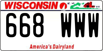WI license plate 668WWW