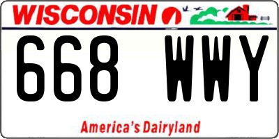 WI license plate 668WWY
