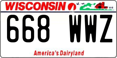 WI license plate 668WWZ