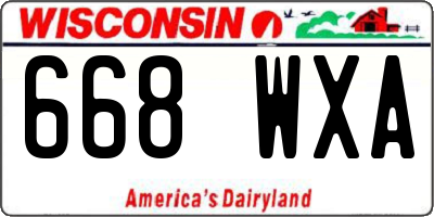 WI license plate 668WXA