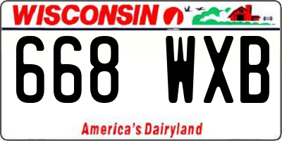 WI license plate 668WXB