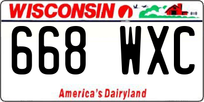 WI license plate 668WXC