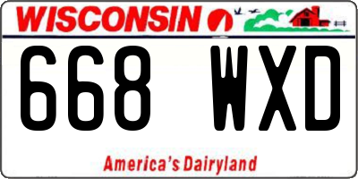 WI license plate 668WXD