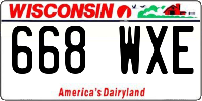 WI license plate 668WXE
