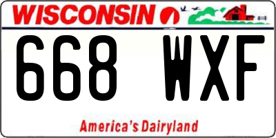 WI license plate 668WXF