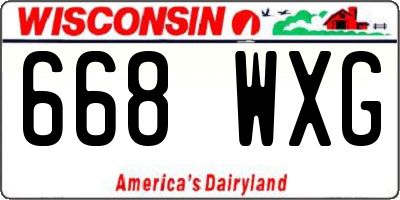 WI license plate 668WXG