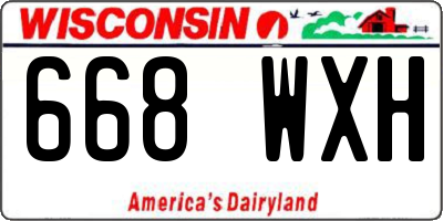 WI license plate 668WXH