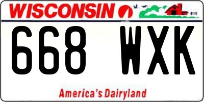 WI license plate 668WXK
