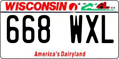 WI license plate 668WXL