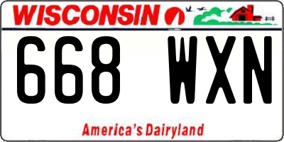 WI license plate 668WXN