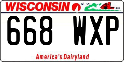 WI license plate 668WXP