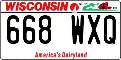 WI license plate 668WXQ