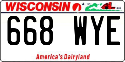 WI license plate 668WYE
