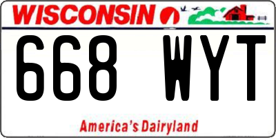 WI license plate 668WYT