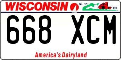 WI license plate 668XCM