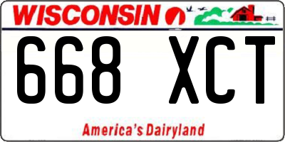 WI license plate 668XCT