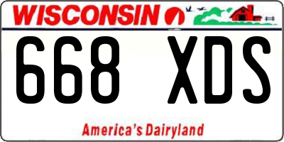 WI license plate 668XDS