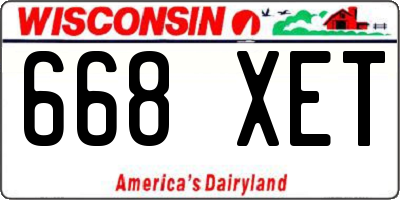 WI license plate 668XET