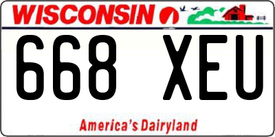 WI license plate 668XEU