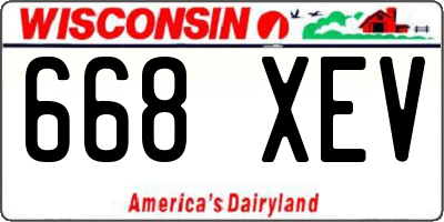 WI license plate 668XEV