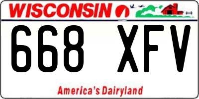 WI license plate 668XFV