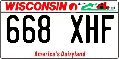 WI license plate 668XHF