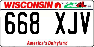 WI license plate 668XJV