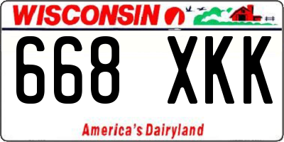 WI license plate 668XKK