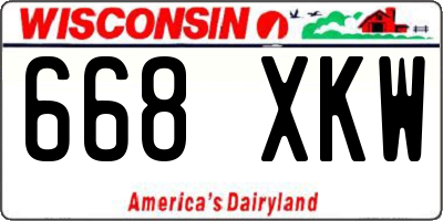 WI license plate 668XKW
