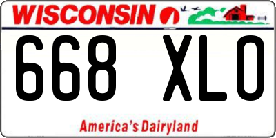 WI license plate 668XLO