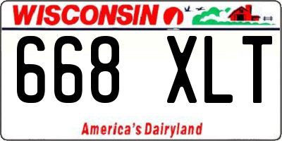 WI license plate 668XLT