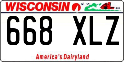 WI license plate 668XLZ