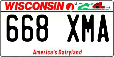 WI license plate 668XMA