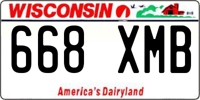 WI license plate 668XMB