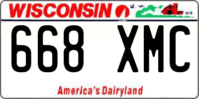WI license plate 668XMC
