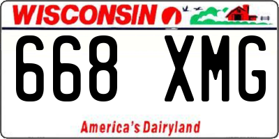 WI license plate 668XMG