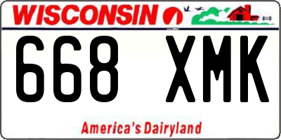 WI license plate 668XMK